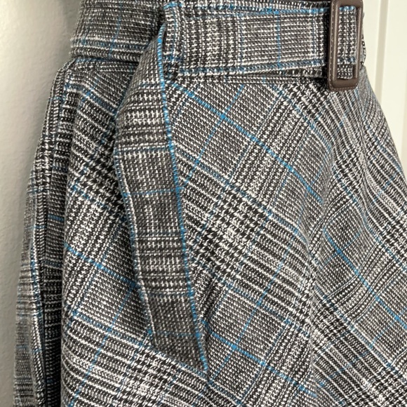 Cute Elastic Waist Plaid Check Belted Midi Skirt - Picture 12 of 13